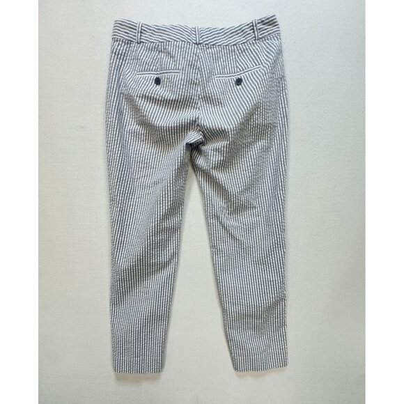 Banana Republic Womens Hampton Straight Pants Sz 2 Blue White Pinstripe Workwear - Picture 10 of 14